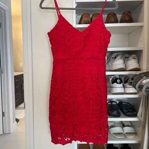 Mini Red Lace Dress